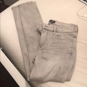 Like new gray distressed jean legging